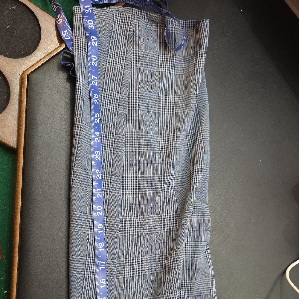 Lane Bryant Classic Plaid Women's Dress Pants - Blue Gray - Picture 5 of 8